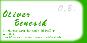 oliver bencsik business card